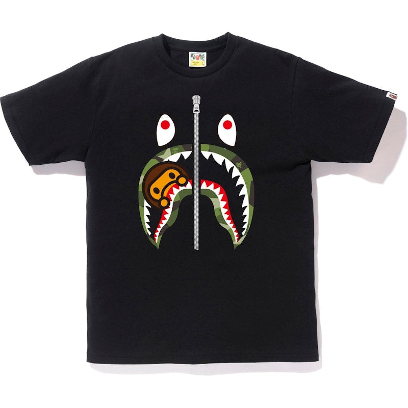 BAPE Splinter Camo Milo Shark Tee Black/Olive