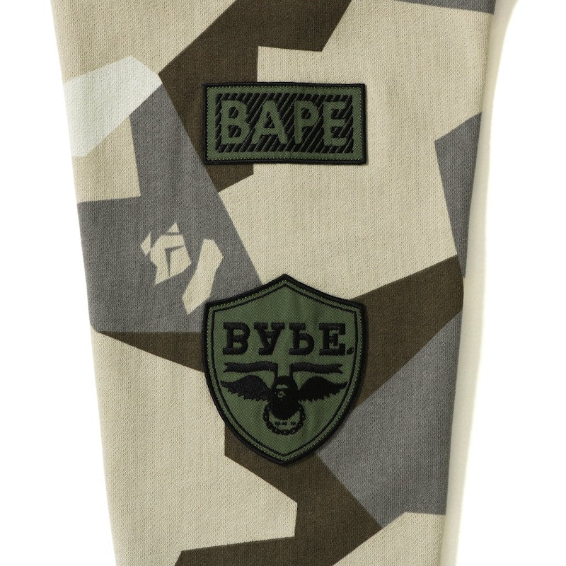 BAPE Splinter Camo Patched Wide Crewneck Beige