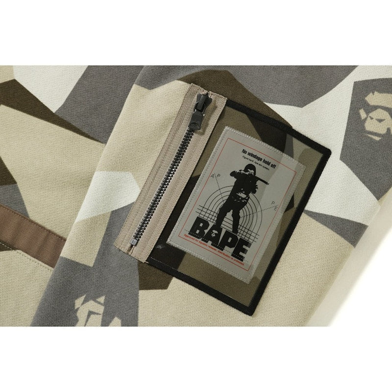 BAPE Splinter Camo Wide Pullover Hoodie Beige