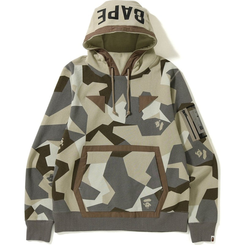 BAPE Splinter Camo Wide Pullover Hoodie Beige