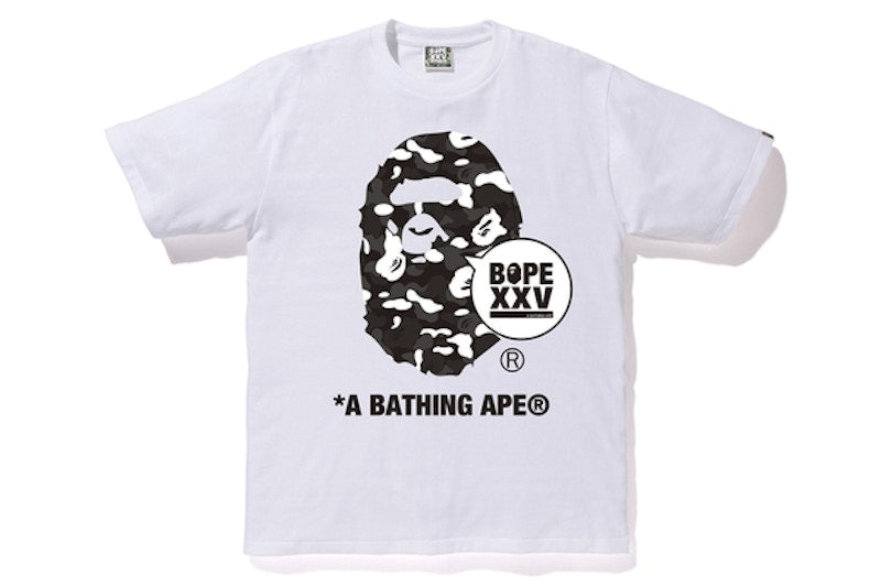 BAPE Store DSMG XXV Ape Head Tee White