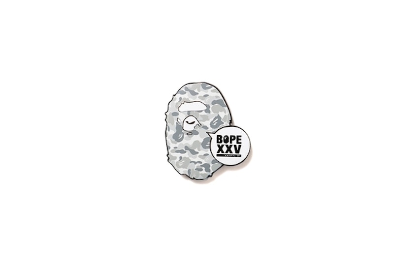 BAPE Store Harajuku XXV Ape Head Pintrill Pins White