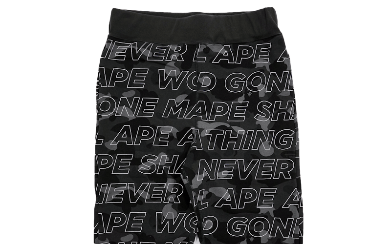 BAPE Text Color Camo Sweatpants Black