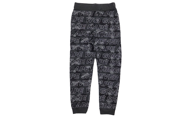 BAPE Text Color Camo Sweatpants Black