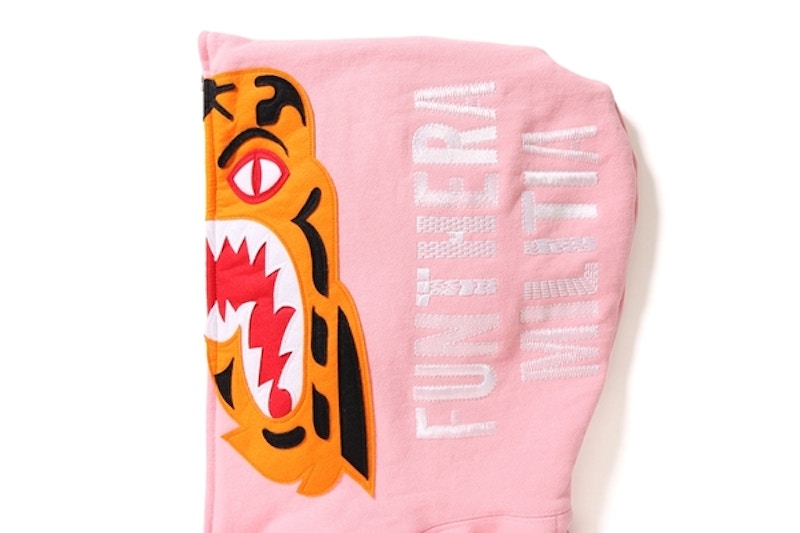 BAPE Tiger Full Zip Hoodie Pink