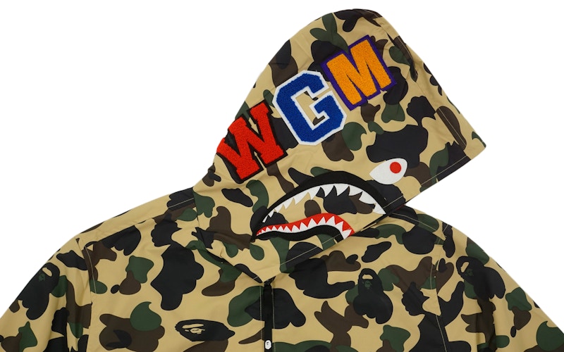 BAPE Ultimate 1st Camo Shark Hooded Jacket Yellow