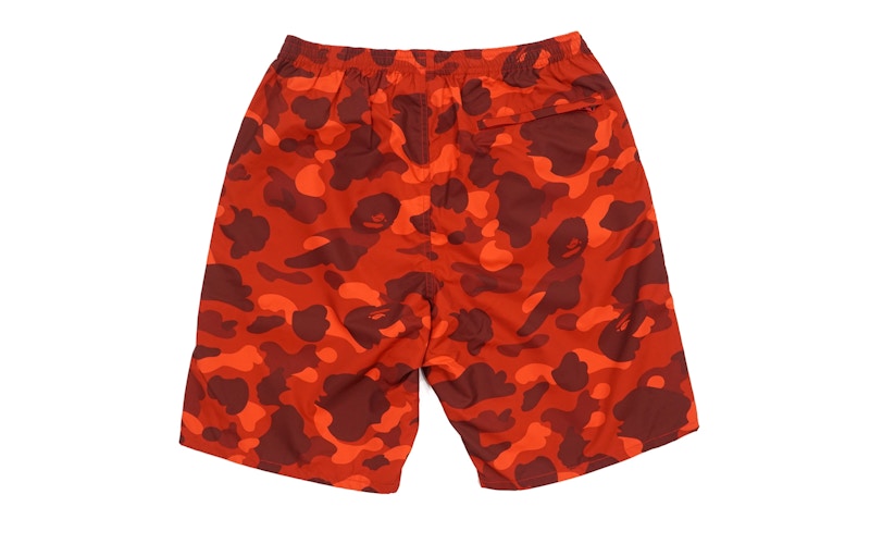 BAPE Ultimate Color Camo Beach Shorts Red