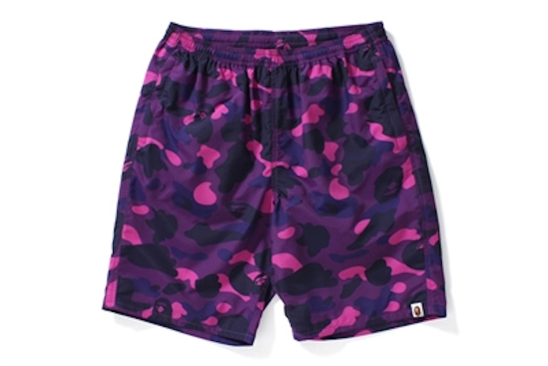 BAPE Ultimate Color Camo Beach Shorts (SS17) Purple