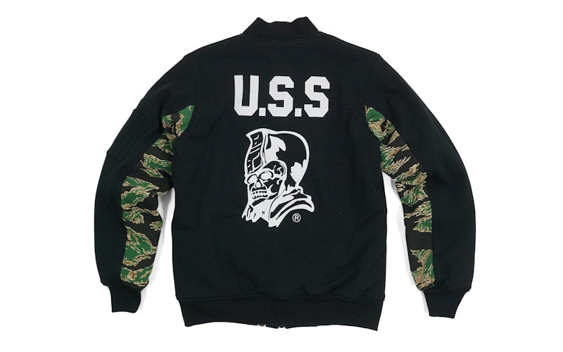 BAPE Ursus Tiger Camo Accent Sweat MA1 Jacket Black
