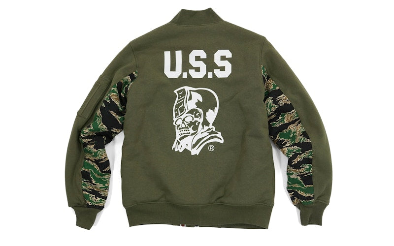 BAPE Ursus Tiger Camo Accent Sweat MA1 Jacket Green