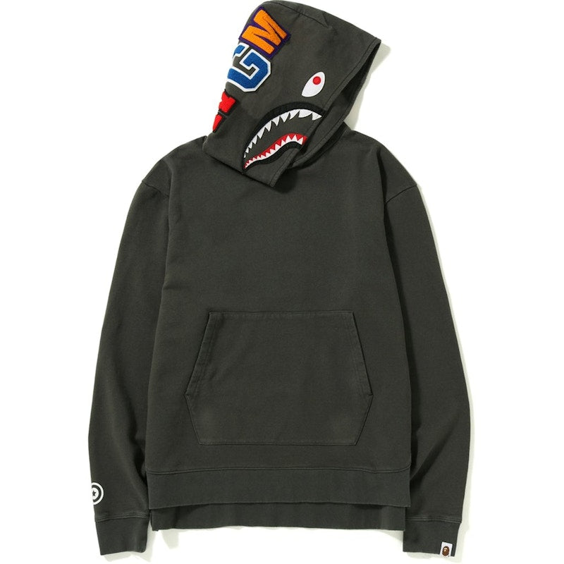 BAPE Vintage Wash Shark Wide Pullover Hoodie Black