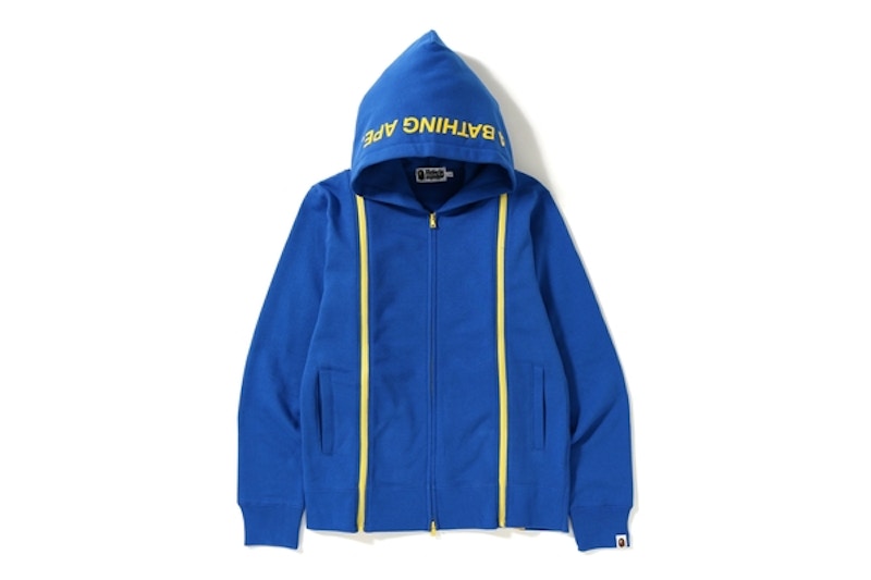 BAPE Wide Zip Full Zip Hoodie Blue