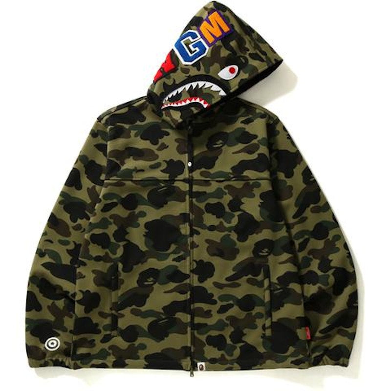 BAPE Windstopper 1st Camo Shark Hoodie Jacket Jacket Green