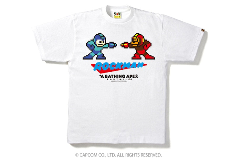 BAPE X Capcom Milo Rockman Tee 2 White