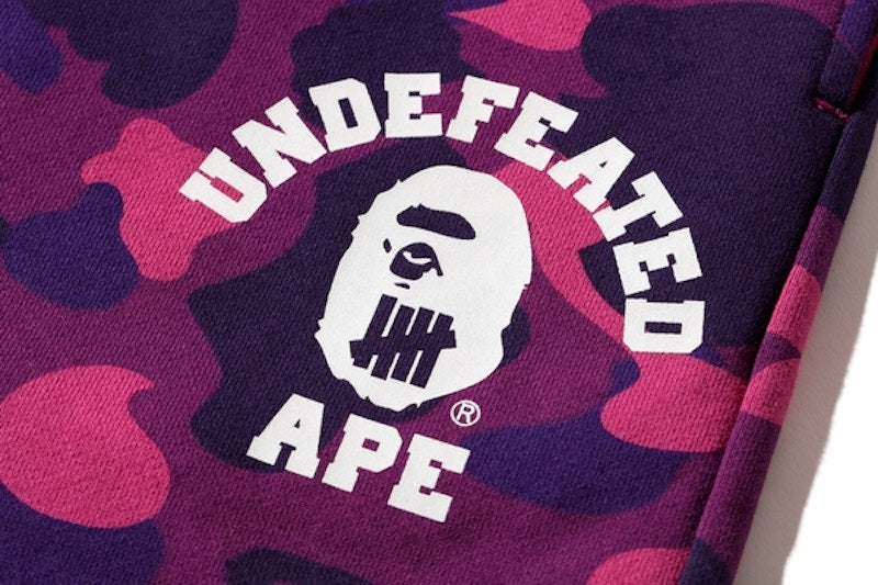 BAPE X Undefeated Color Camo Sweat Pants Purple