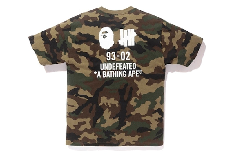 BAPE X Undefeated Woodland Camo Tee Green