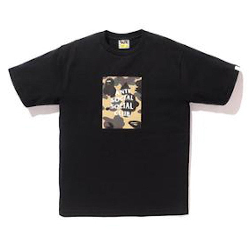 BAPE x Anti Social Social Club 1st Camo Box Tee (FW19) Black/Yellow Camo