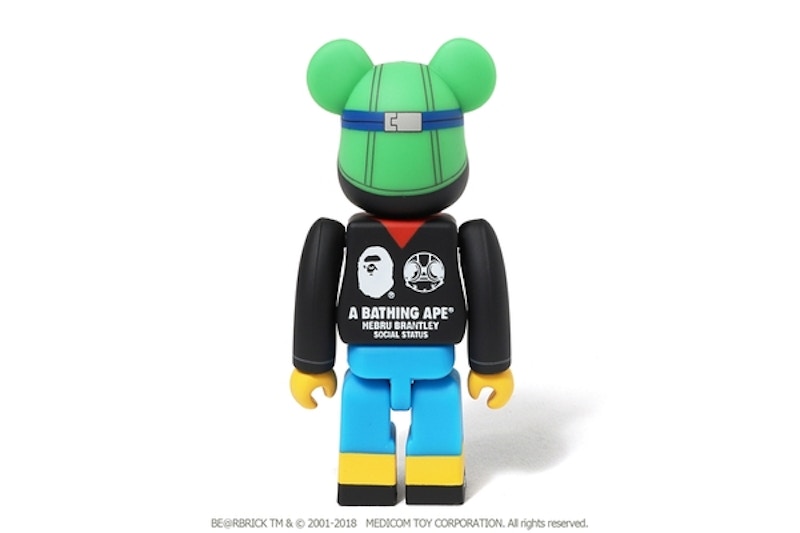 Bearbrick x Hebru Brantley Flyboy Shark 100% Bearbrick Black
