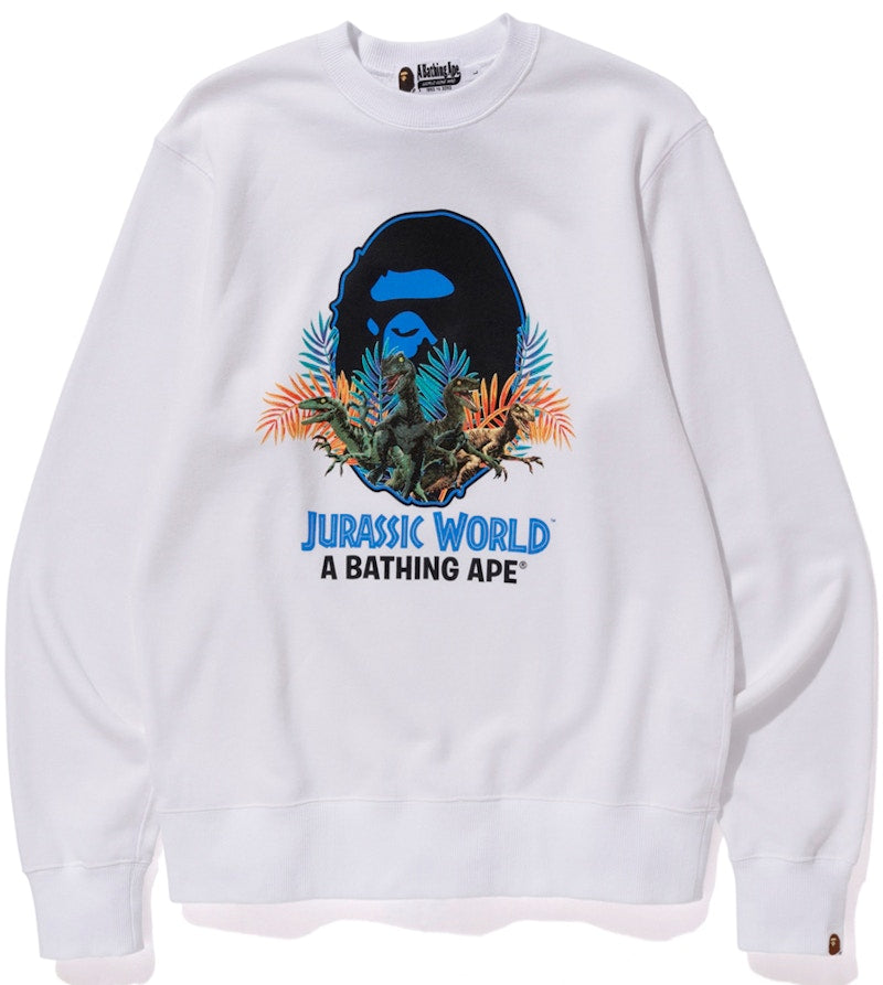 BAPE x Jurassic World Ape Head Crewneck White