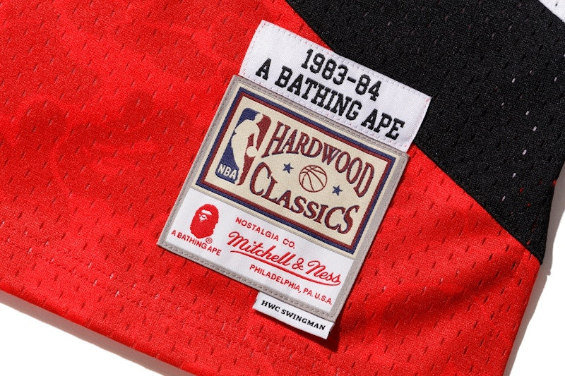 BAPE x Mitchell & Ness Blazers ABC Basketball Swingman Jersey Burgundy