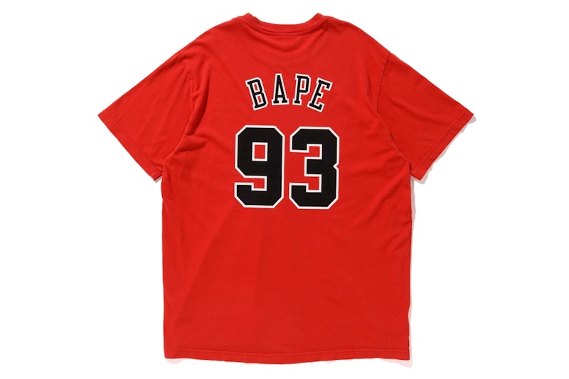 BAPE x Mitchell & Ness Bulls Tee Red
