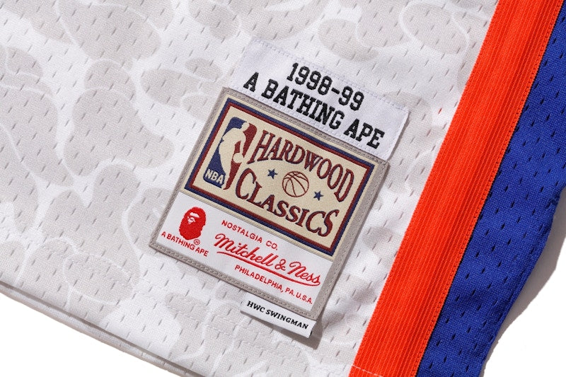 BAPE x Mitchell & Ness Knicks ABC Basketball Swingman Jersey White