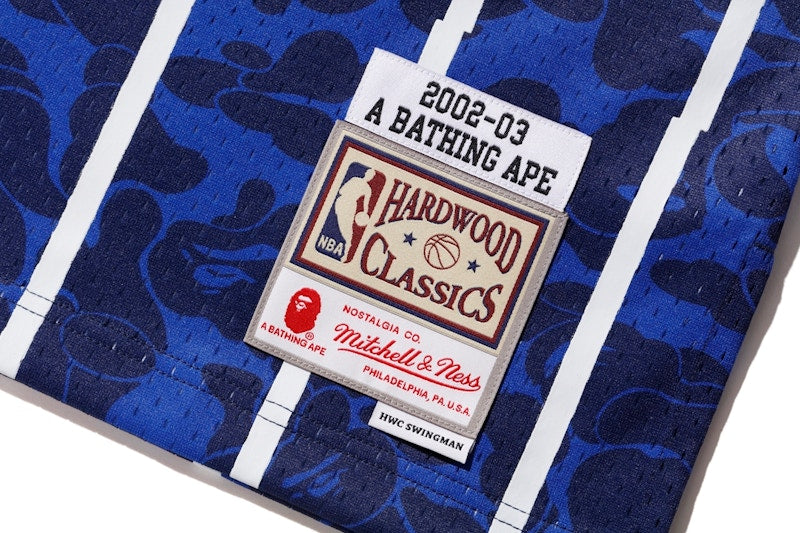 BAPE x Mitchell & Ness Rockets ABC Basketball Swingman Jersey Navy