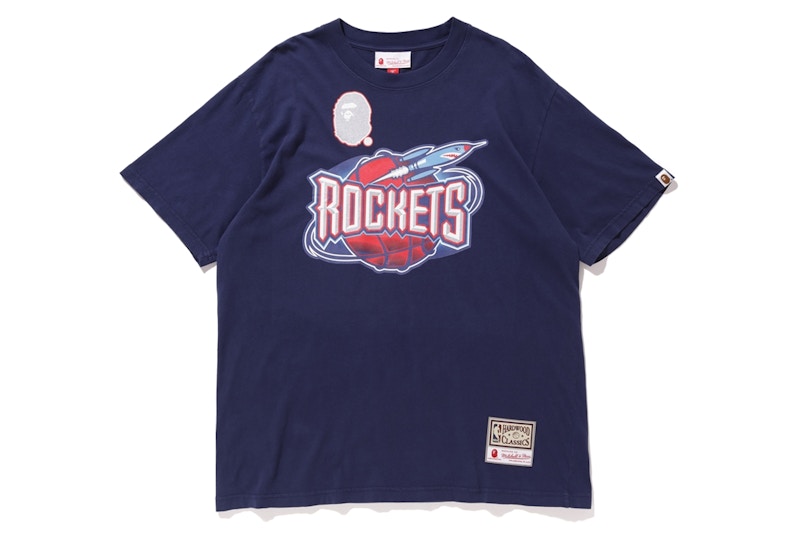 BAPE x Mitchell & Ness Rockets Tee Navy
