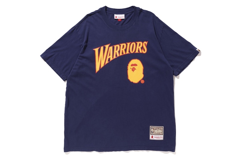 BAPE x Mitchell & Ness Warriors Tee Navy