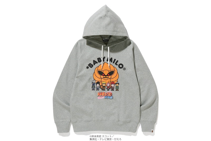 BAPE x Naruto Pullover Hoodie Grey