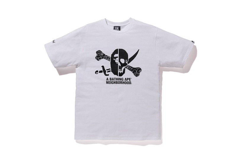 BAPE x Neighborhood Ape & Skull Tee White