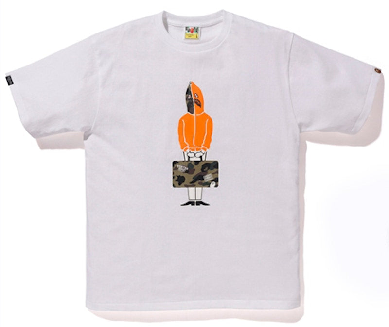 BAPE x Porter Stand Shark Hoodie Tee White