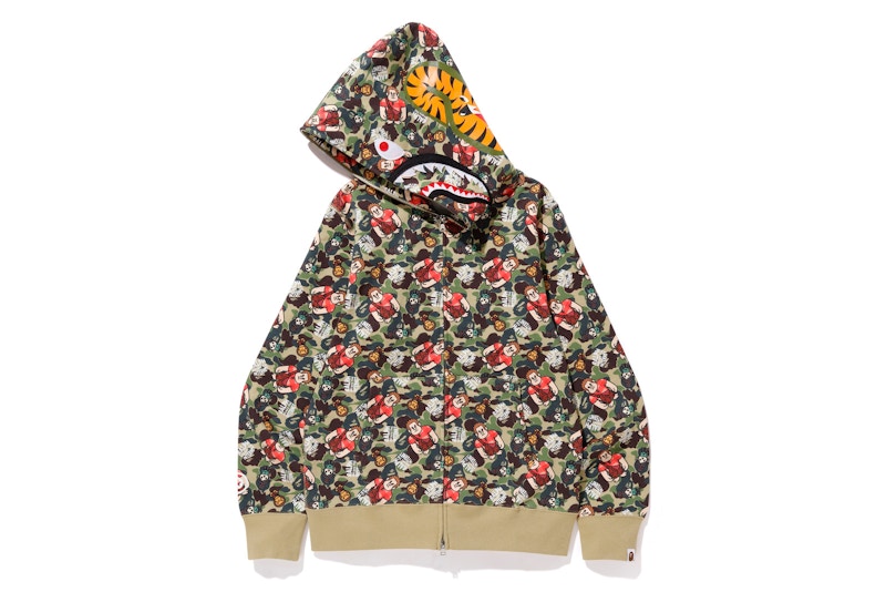 BAPE x Ralph Breaks the Internet ABC Shark Full Zip Hoodie Green