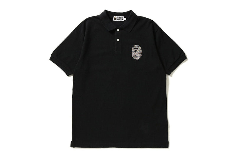 BAPE x Swarovski Large Ape Head Polo Black