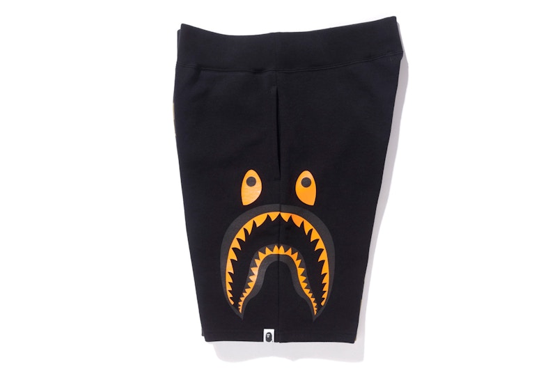 BAPE x Undefeated Split Shark Sweat Shorts Black