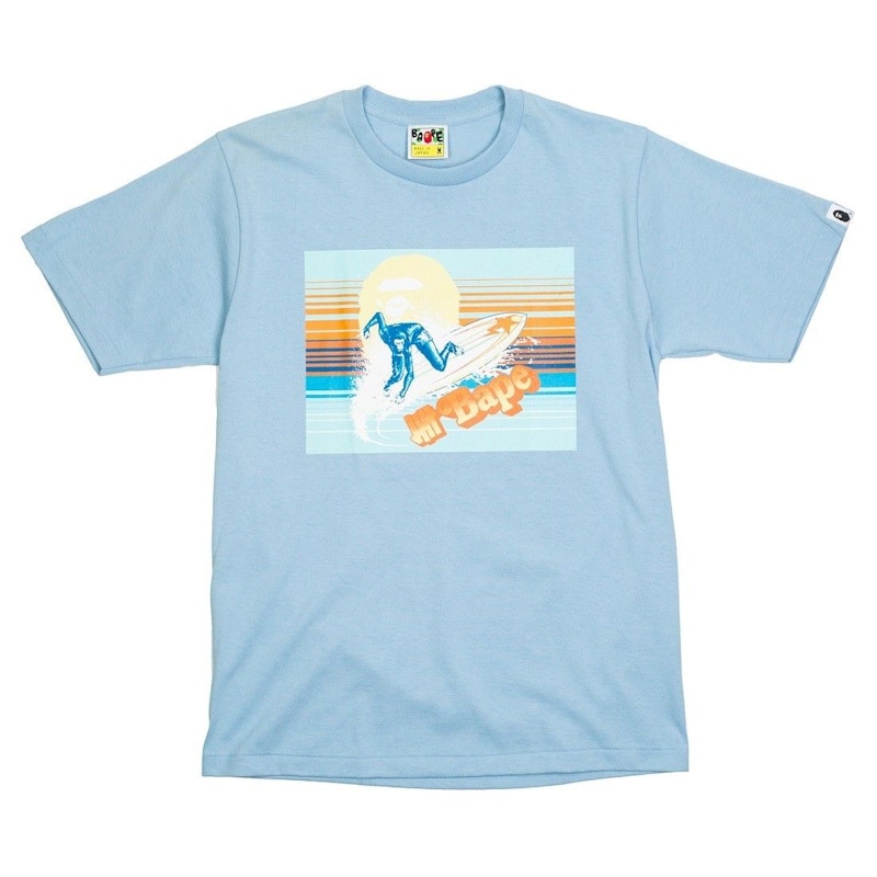 BAPE x Undefeated Surfing Ape Tee Sky Blue