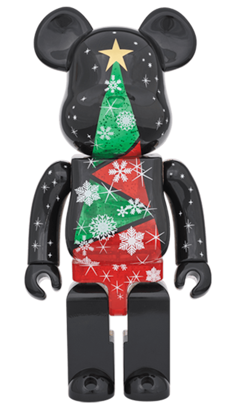 Bearbrick 2017 Xmas Stained-Glass Tree Ver. 2 100% & 400% Set Black