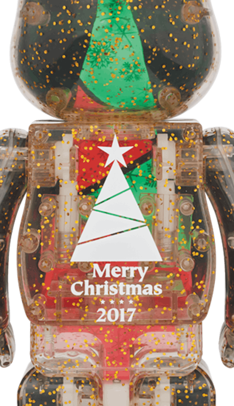 Bearbrick 2017 Xmas Stained-Glass Tree Ver. 2 100% & 400% Set Black