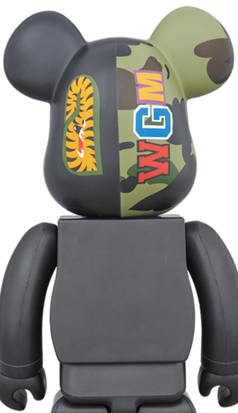Bearbrick A Bathing Ape 1st Camo Shark 400% Black