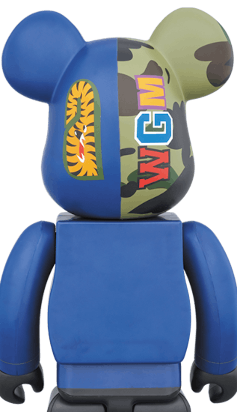 Bearbrick A Bathing Ape 1st Camo Shark 400% Blue