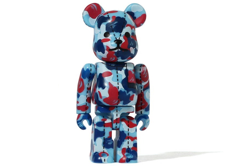 Bearbrick A Bathing Ape 28th Anniversary Camo #1 100% Blue/Red