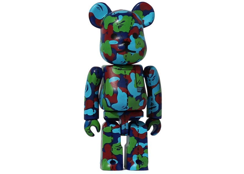 Bearbrick A Bathing Ape 28th Anniversary Camo #1 100% Green/Red/Blue