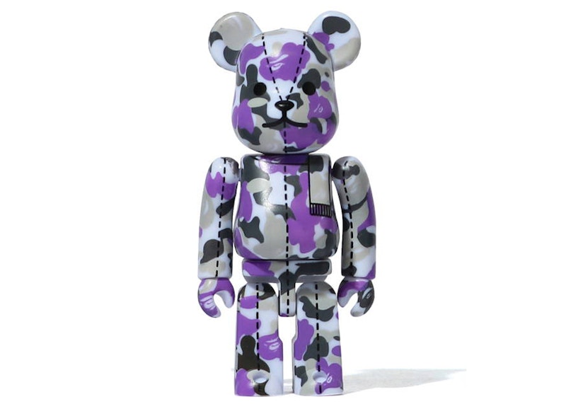 Bearbrick A Bathing Ape 28th Anniversary Camo #1 100% Purple/Grey