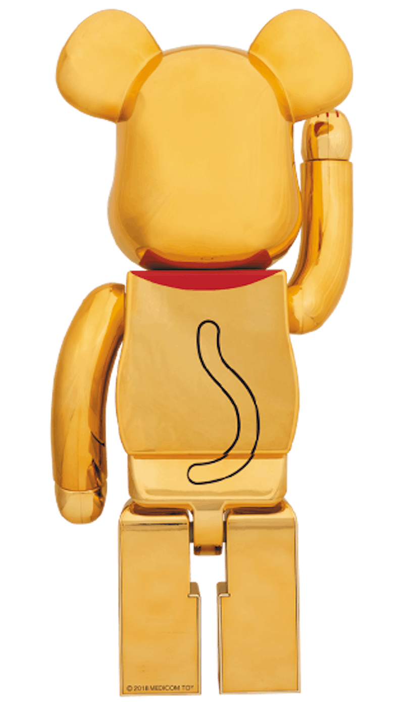 Bearbrick Beckoning Cat 1000% Gold-Plated