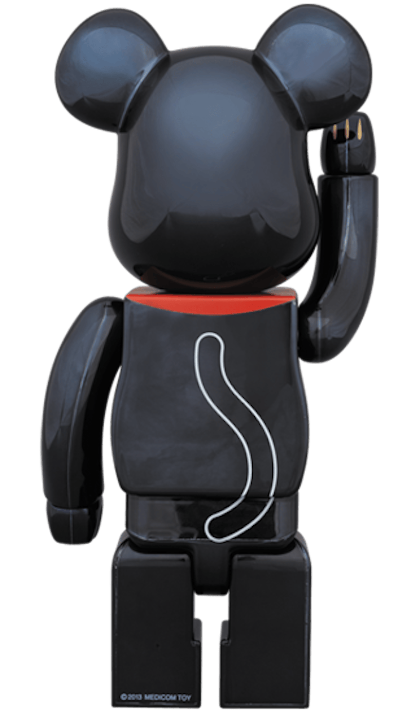 Bearbrick Beckoning Cat (Black Plating) 400% Black