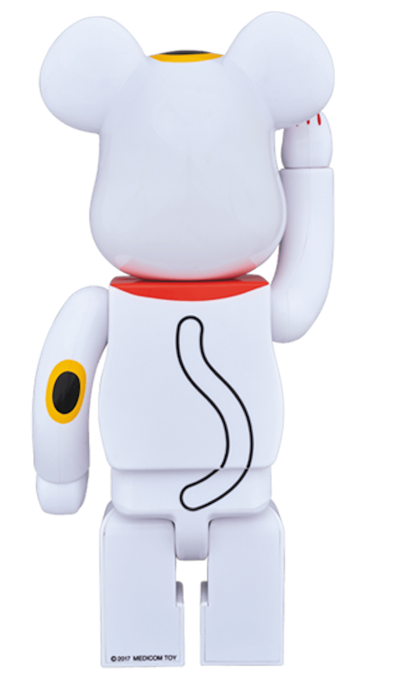 Bearbrick Beckoning Cat Invitation 400% White