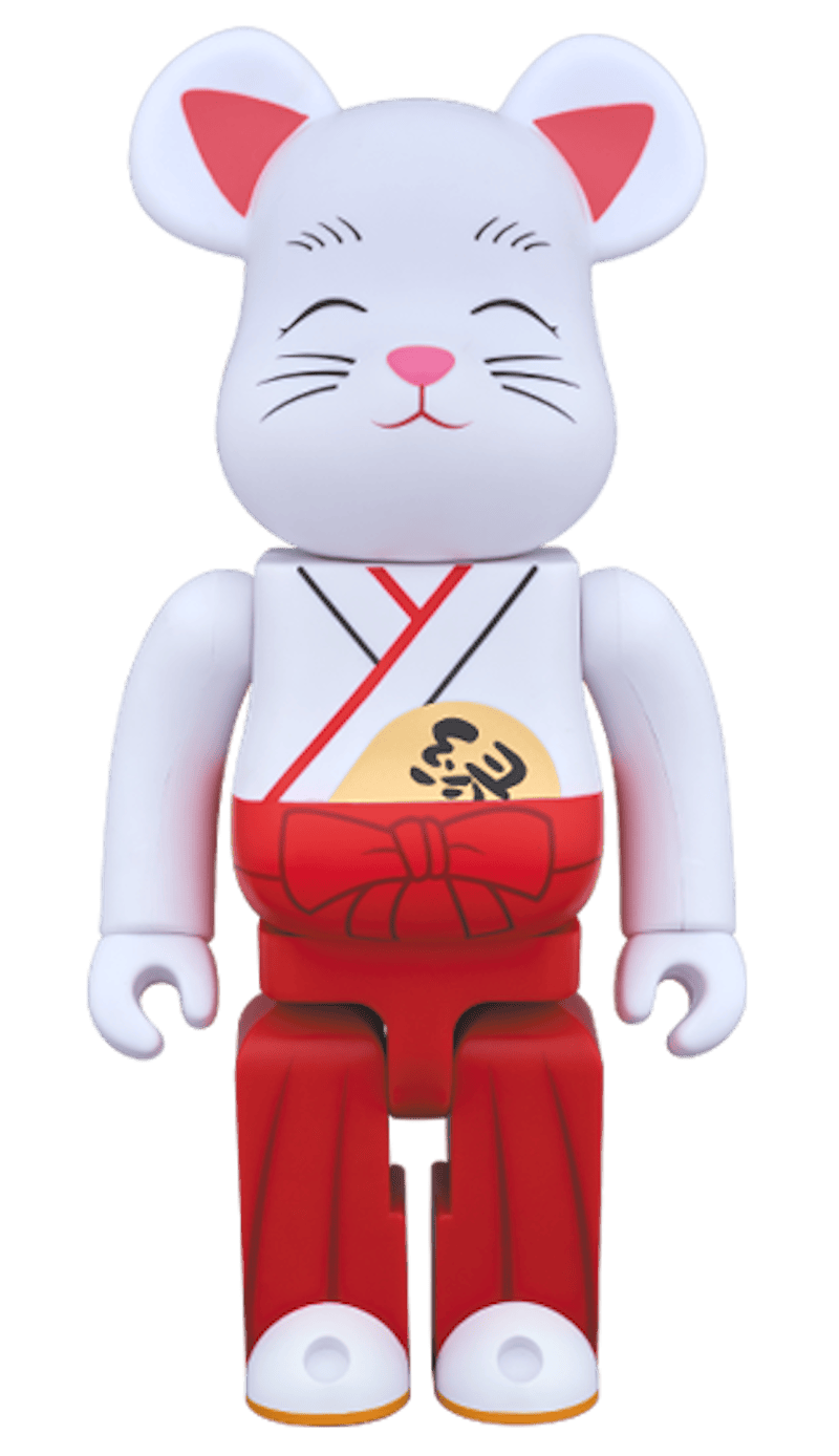 Bearbrick Beckoning Cat Marriage Maiko Maiden 400% White