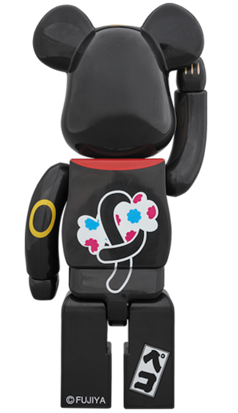 Bearbrick Beckoning Cat Peko Chan 100% & 400% Set Black
