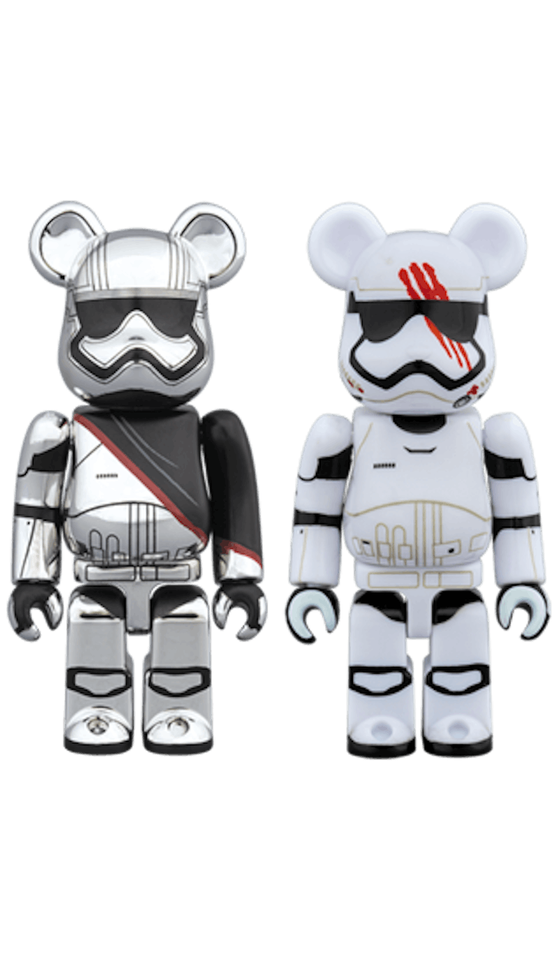 Bearbrick Captain Phasma & FN-2187 2 Pack 100% White
