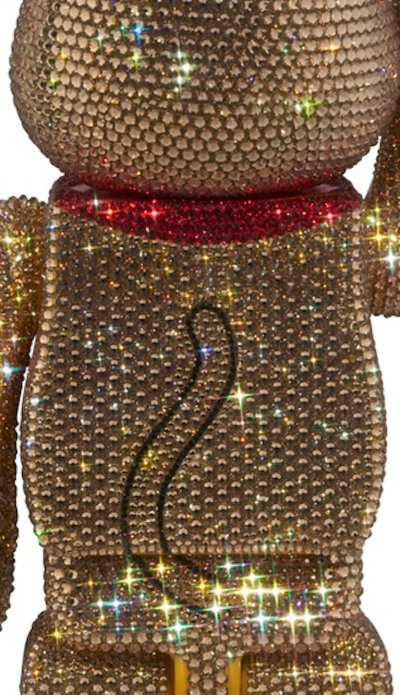 Bearbrick Crystal Decorate Lucky Cat Lucky Gold 400%
